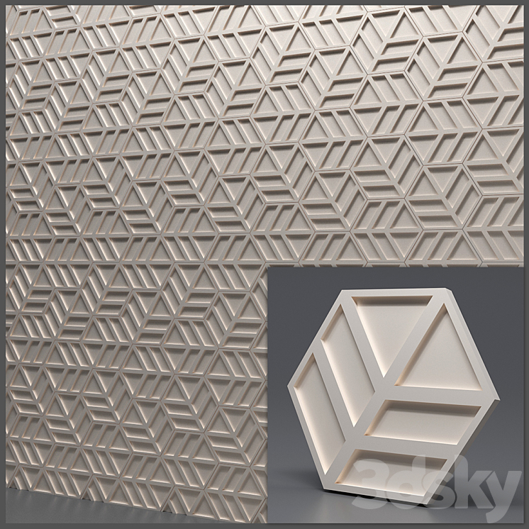 Gypsum 3D panel 3DS Max - thumbnail 2