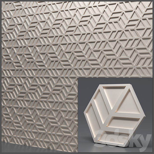 Gypsum 3D panel 3DSMax File - thumbnail 2