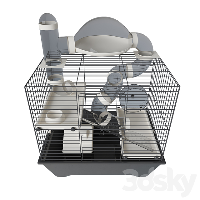 Hamster cage 3 3DS Max Model - thumbnail 3