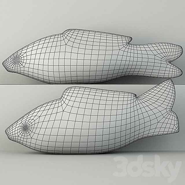 Hand Carved Petrified Wood Koi Fish 3DSMax File - thumbnail 2