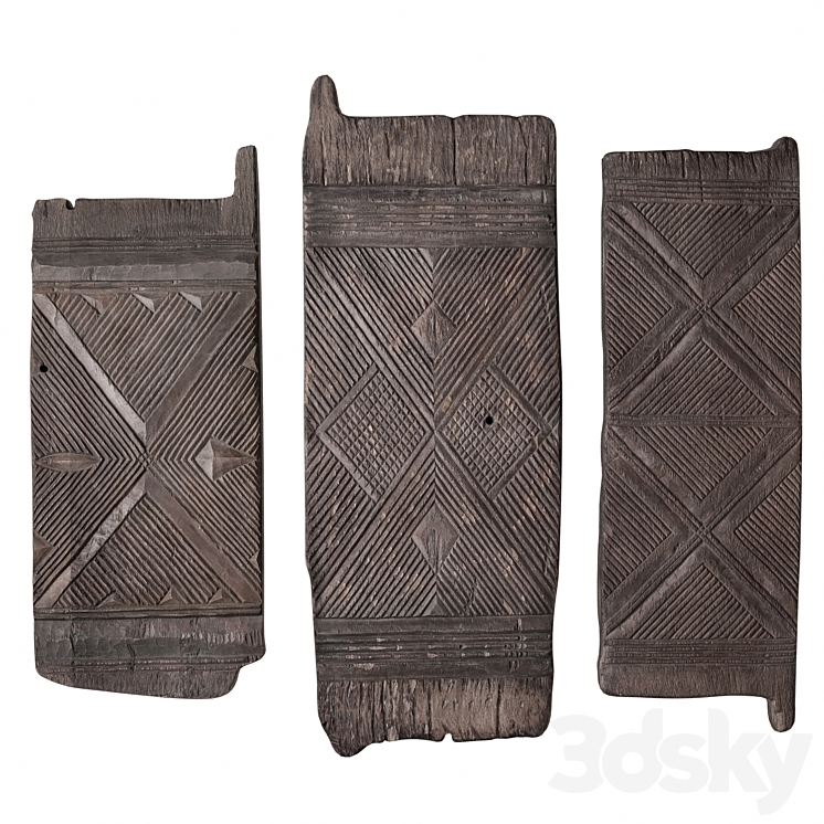 HandCarved Nigerian Doors Collection by Restoration Hardware 3DS Max - thumbnail 1