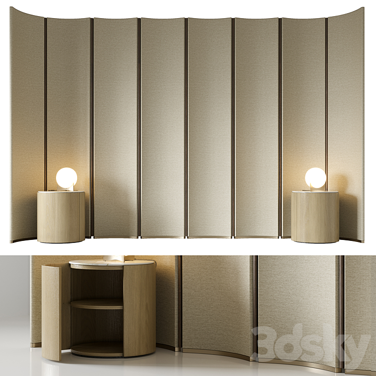 Headboard 001 3DS Max Model - thumbnail 1