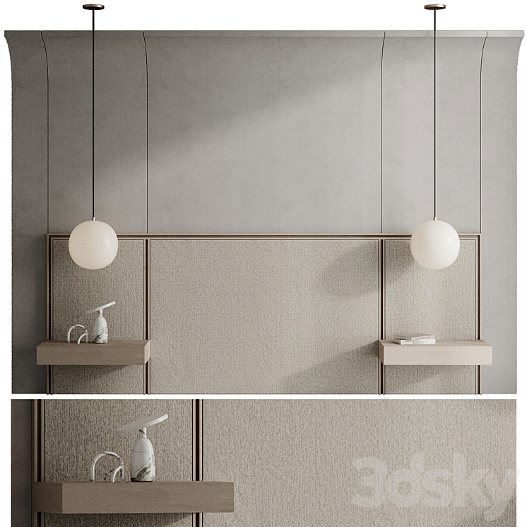 Headboard 002 3DS Max Model - thumbnail 1