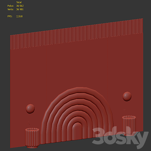 Headboard #15 3DS Max Model - thumbnail 7