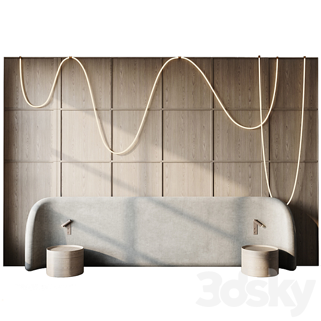 Headboard 3d Wall Panel 21 3DS Max Model - thumbnail 4