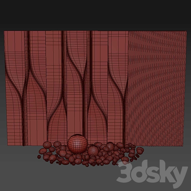 Headboard 3d Wall Panel 34 3DS Max Model - thumbnail 2