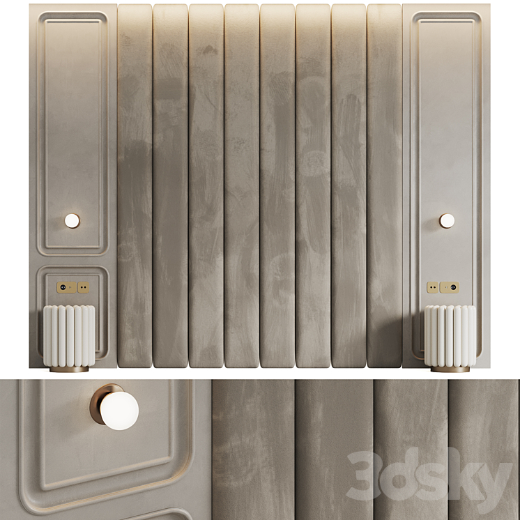 Headboard #8 3DS Max Model - thumbnail 1