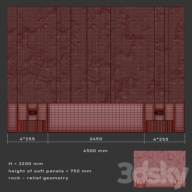 Headboard Eroded 3DSMax File - thumbnail 5