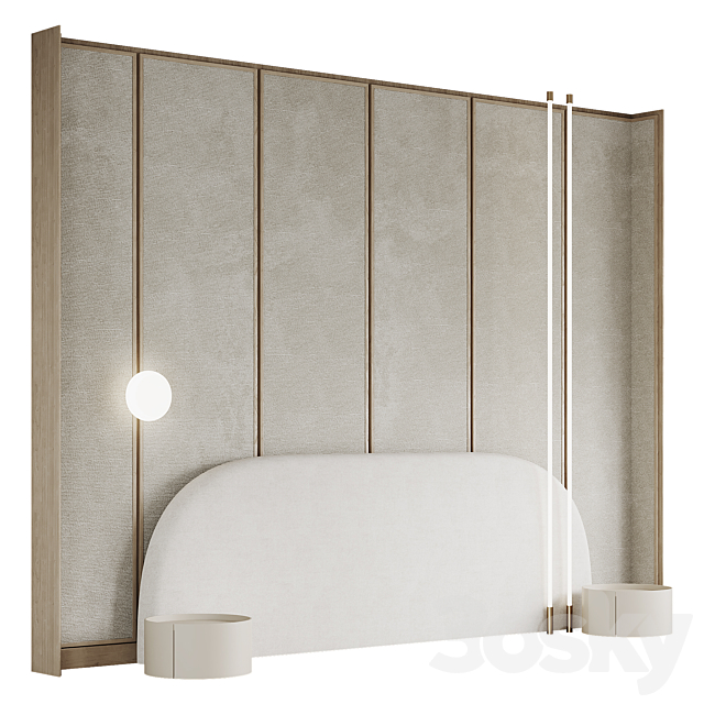 Headboard Line 3DS Max Model - thumbnail 3