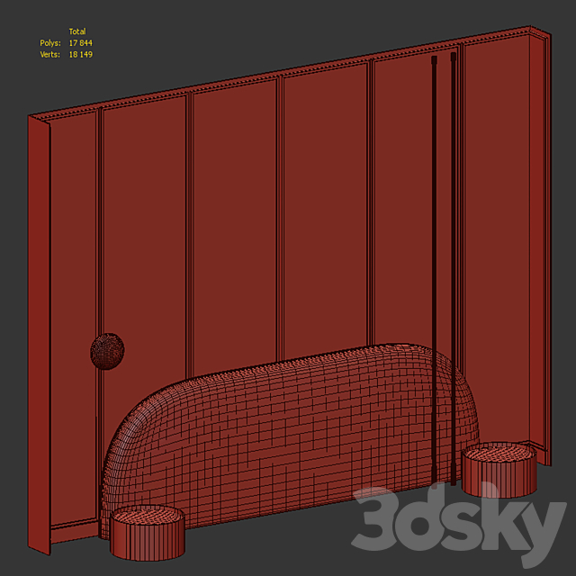 Headboard Line 3DS Max Model - thumbnail 6