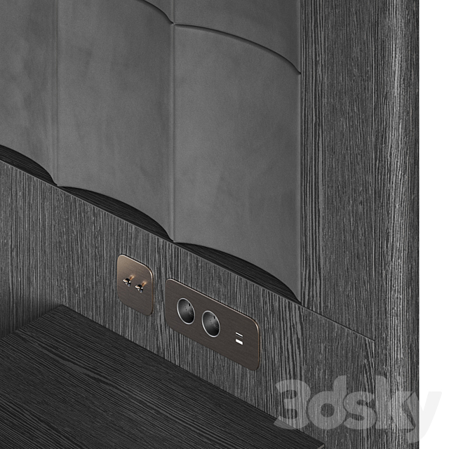 Headboard Soft Fluting 3DS Max Model - thumbnail 3