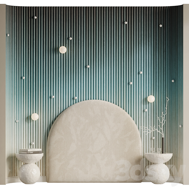 Headboard Stars 3DS Max Model - thumbnail 2