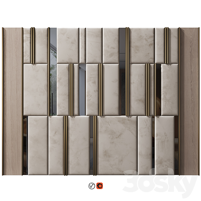 Headboard Wall Panel Decor 07 3ds Max - thumbnail 1