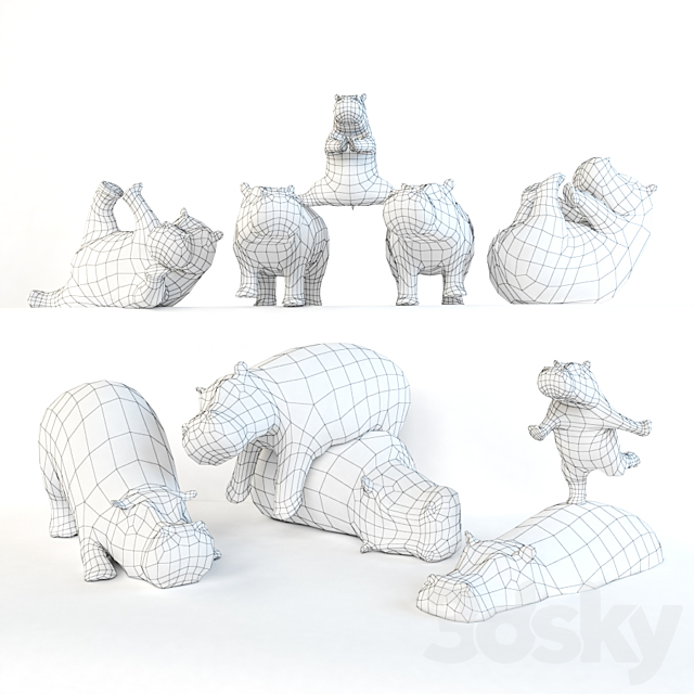 Hippos 2 3DSMax File - thumbnail 2