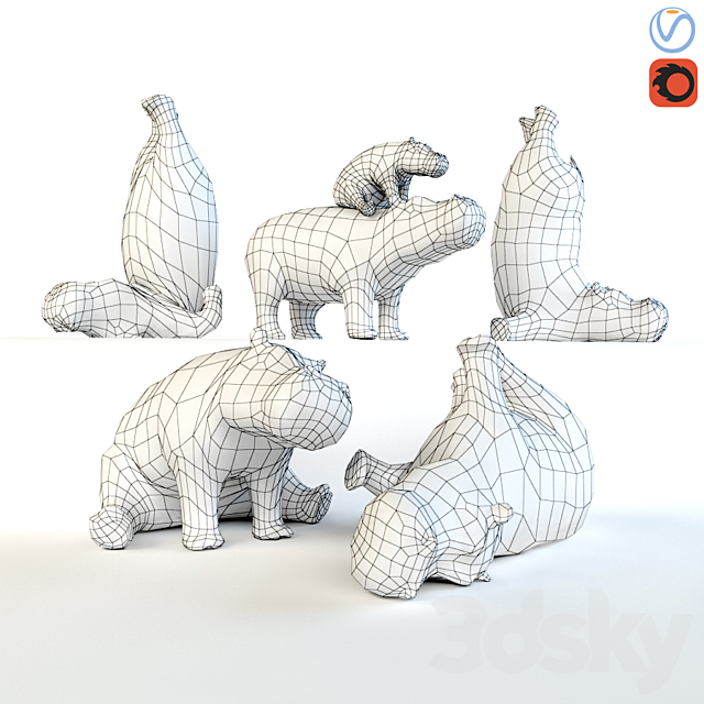 Hippos 3DS Max Model - thumbnail 2