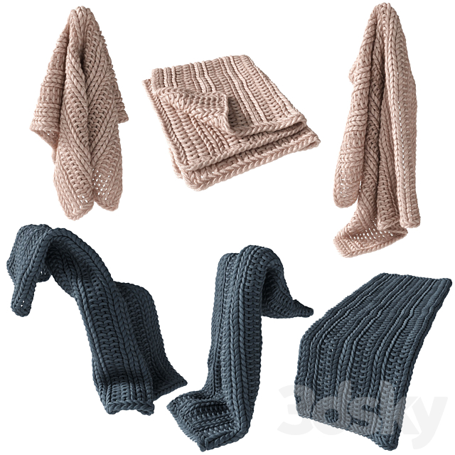 Home Republic Chunky Knit Throw 01 3DSMax File - thumbnail 1