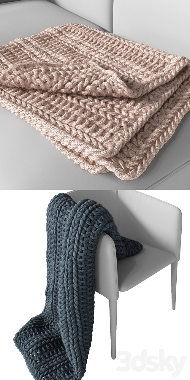 Home Republic Chunky Knit Throw 01 3DSMax File - thumbnail 2