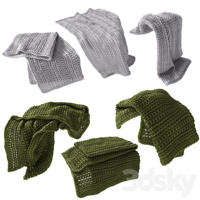 Home Republic Chunky Knit Throw 02 3DSMax File - thumbnail 1