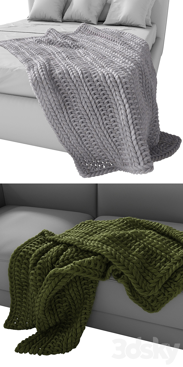 Home Republic Chunky Knit Throw 02 3DSMax File - thumbnail 2