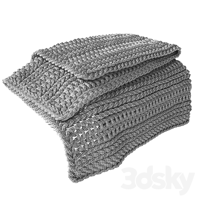 Home Republic Chunky Knit Throw 02 3DSMax File - thumbnail 3