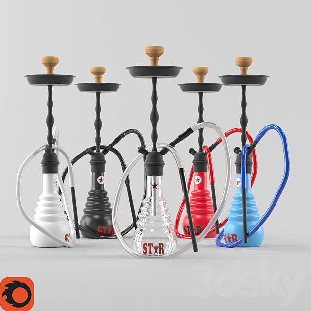 Hookah Amy Deluxe 4-star 3DS Max Model - thumbnail 3