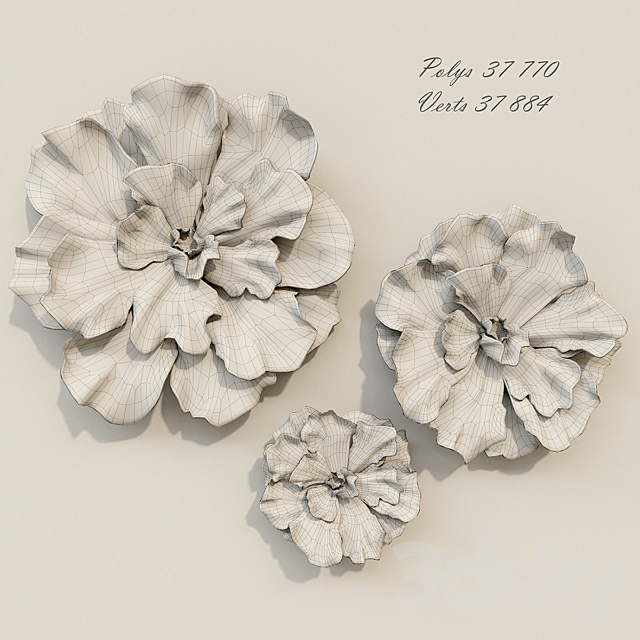 HP DECOR_Wall Decoration_Flower Vol. 2 3DS Max Model - thumbnail 3