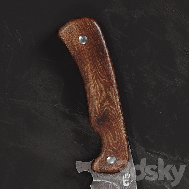 Hunting knife 1 3DS Max Model - thumbnail 3