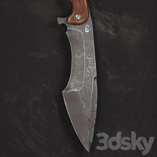 Hunting knife 1 3DS Max Model - thumbnail 4