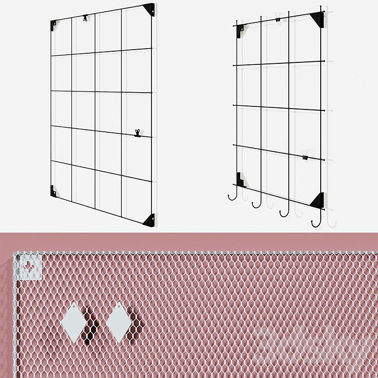 IKEA – lattices for notes and photographs on the wall (3 pcs.) 3DS Max - thumbnail 2