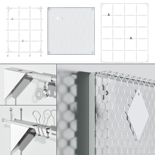 IKEA – lattices for notes and photographs on the wall (3 pcs.) 3DSMax File - thumbnail 4