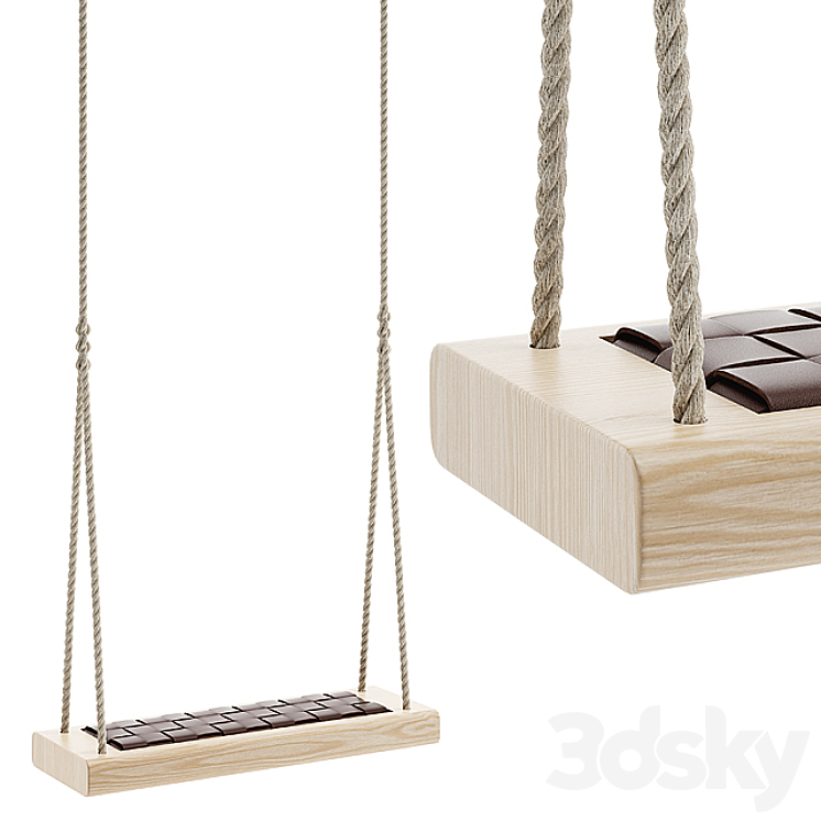 Indoor rope swing hanging chair 3DS Max - thumbnail 1