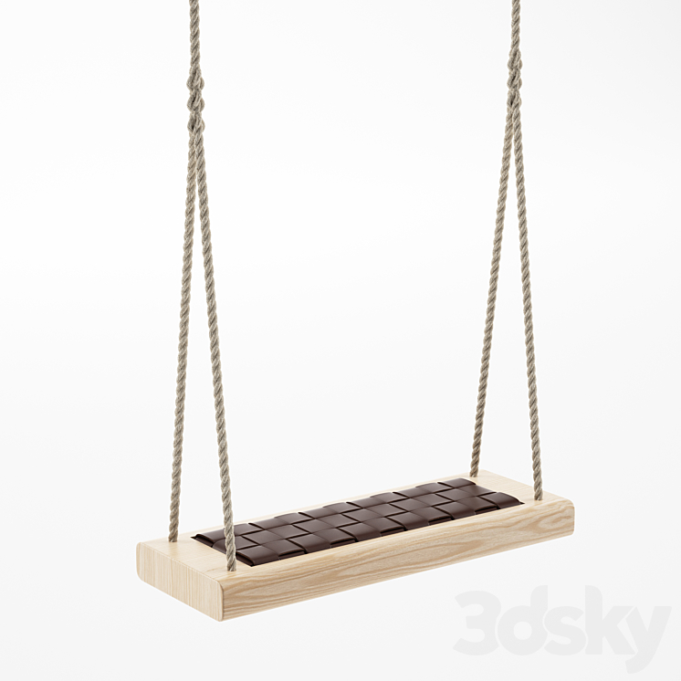 Indoor rope swing hanging chair 3DS Max - thumbnail 2