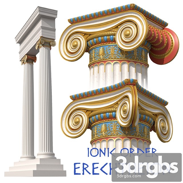 Ionic order erechtheion column 3dsmax Download - thumbnail 1