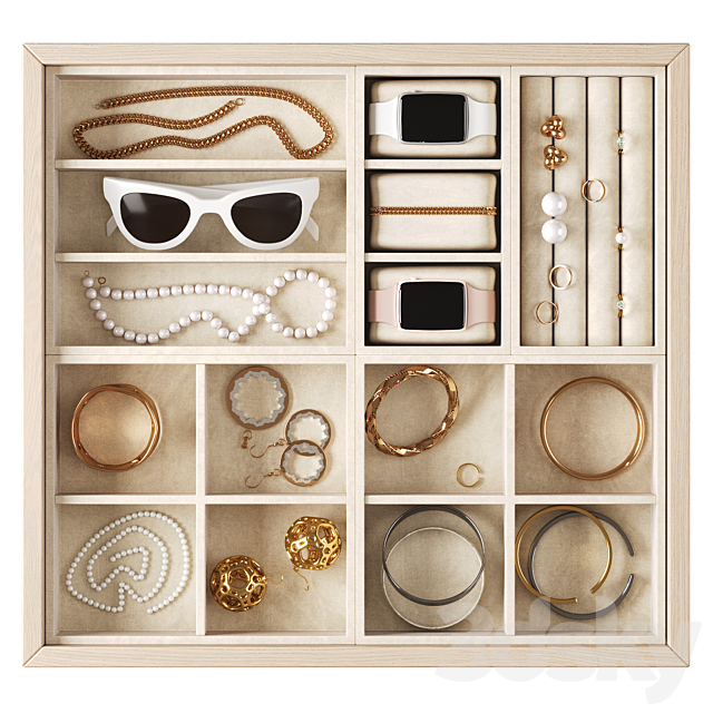 Jewelry box_organizer with jewelry 3ds Max - thumbnail 1