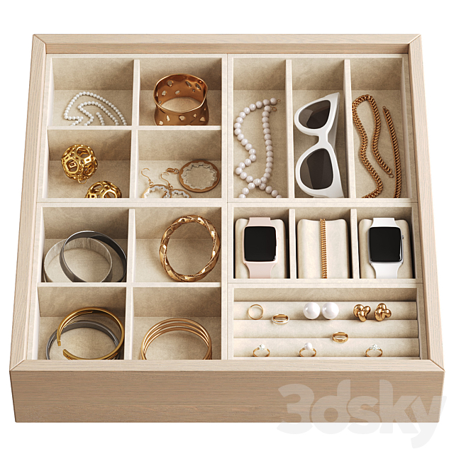 Jewelry box_organizer with jewelry 3ds Max - thumbnail 2