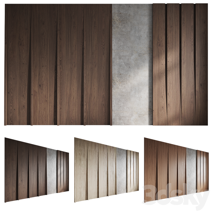 Kew wall panel 3DS Max Model - thumbnail 1