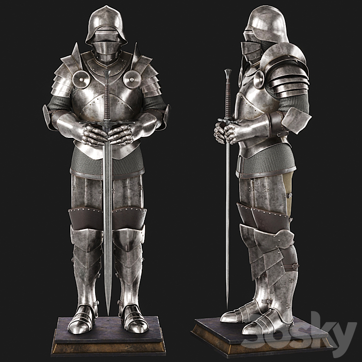 Knight armour 3DS Max - thumbnail 1