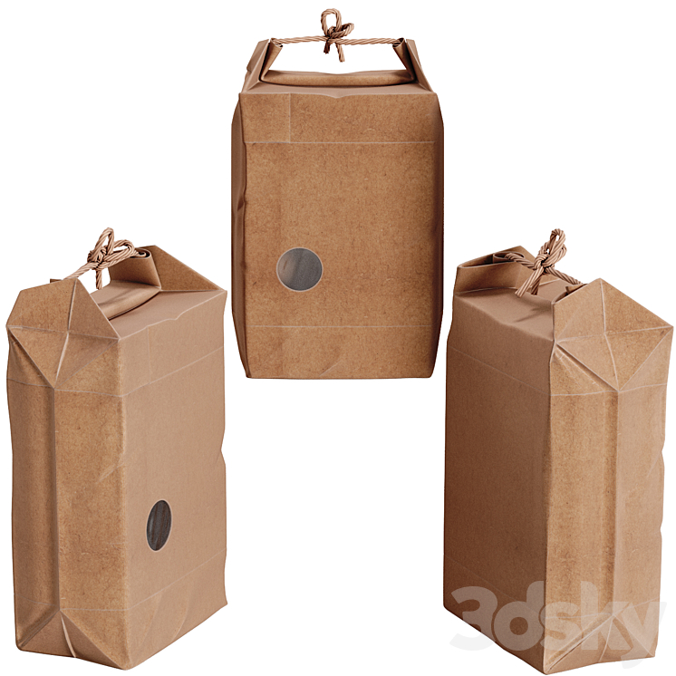 Kraft paper bag 3DS Max - thumbnail 2