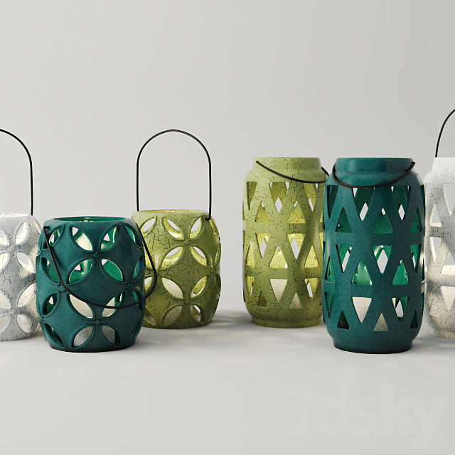 Lantern Candleholder Set 3DSMax File - thumbnail 1