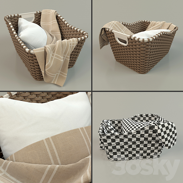 Laundry basket 3DS Max Model - thumbnail 2