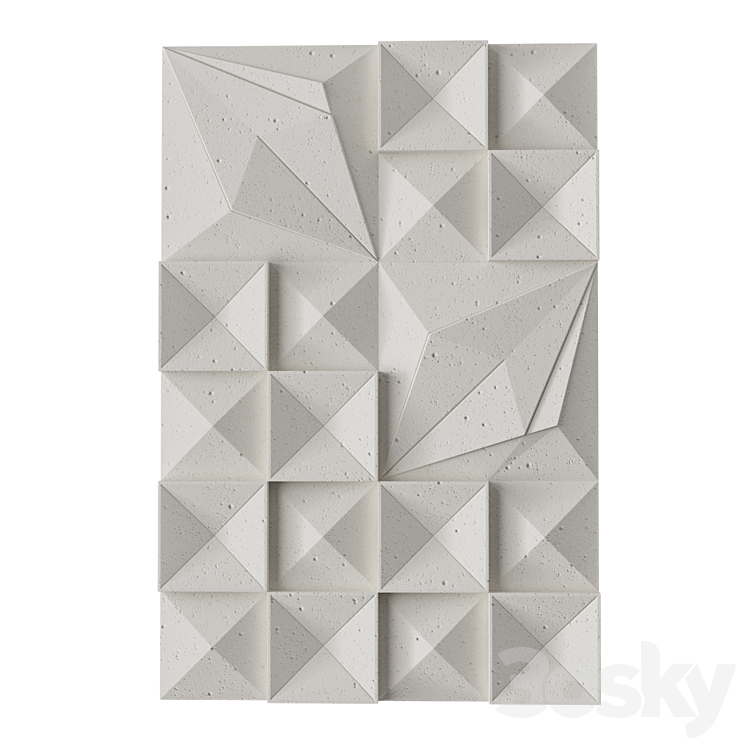 Lava Ash Tile Dimensional Wall Art 3DS Max - thumbnail 1