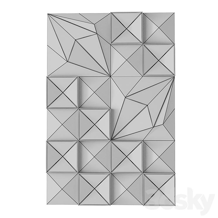Lava Ash Tile Dimensional Wall Art 3DS Max - thumbnail 2