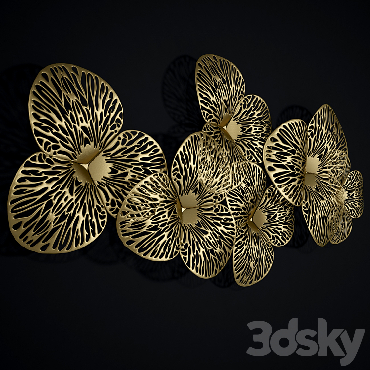 Leafy wall art 3DS Max - thumbnail 2