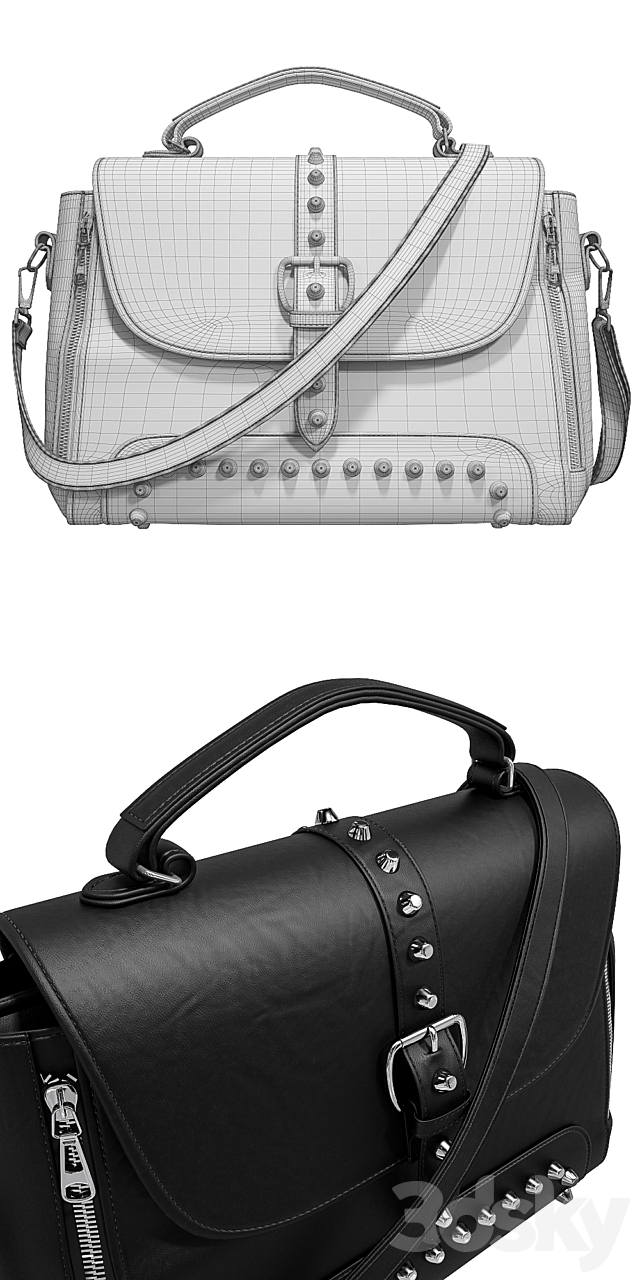 Leather bag ZMQN 3DS Max Model - thumbnail 3