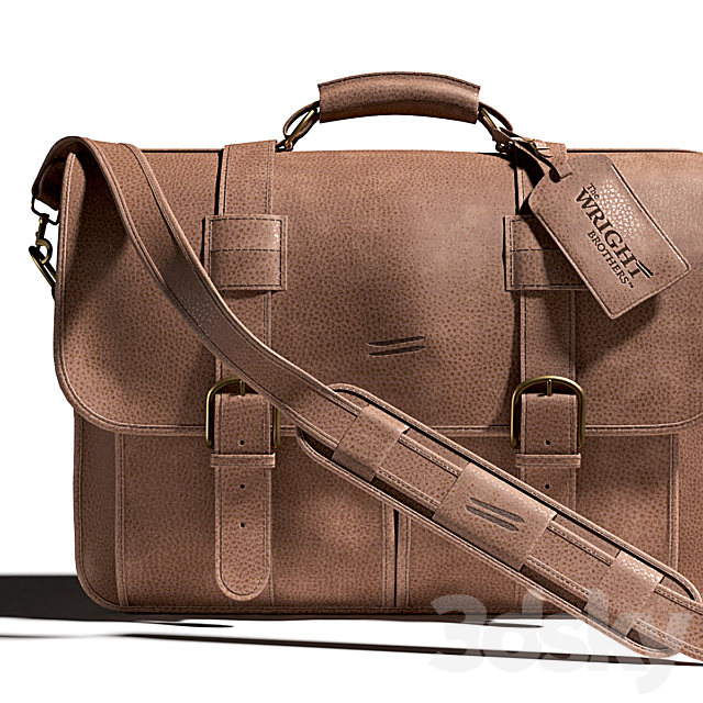 Leather man’s bag from “Wright Brothers” 3DS Max Model - thumbnail 2