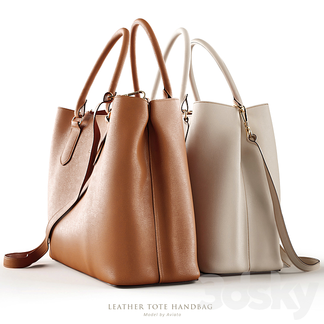 Leather tote handbag 3DSMax File - thumbnail 3