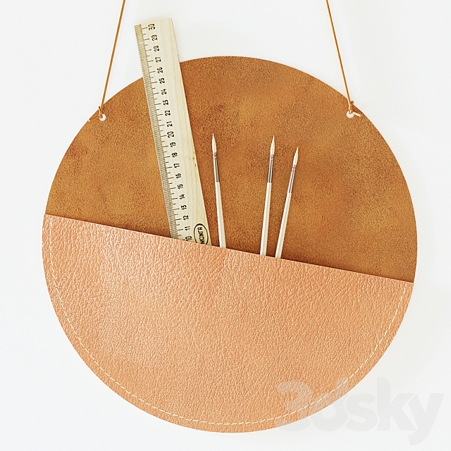 Leather wall pocket 3DS Max Model - thumbnail 3