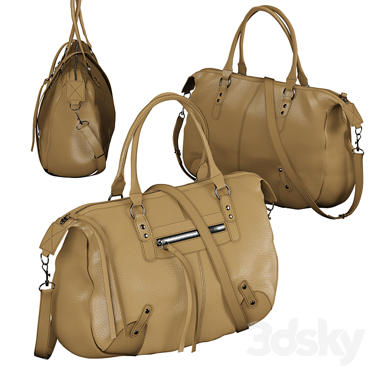 Leather woman bag 3DS Max - thumbnail 1