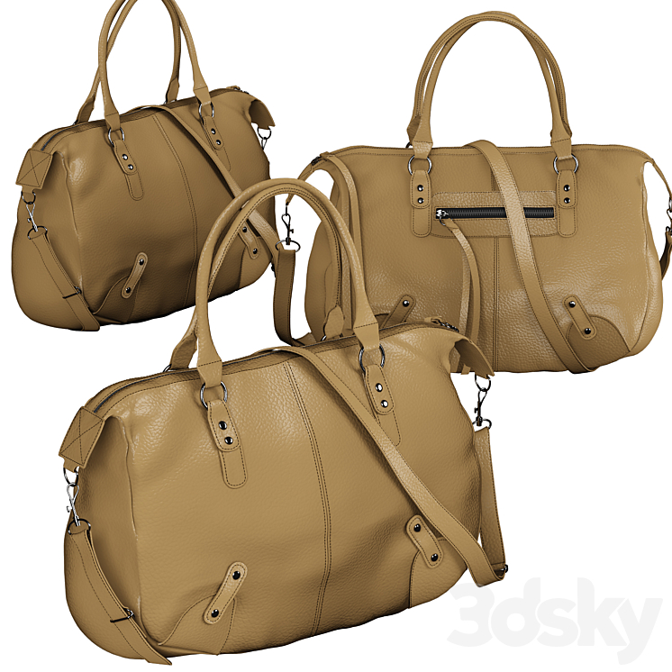 Leather woman bag 3DS Max - thumbnail 2