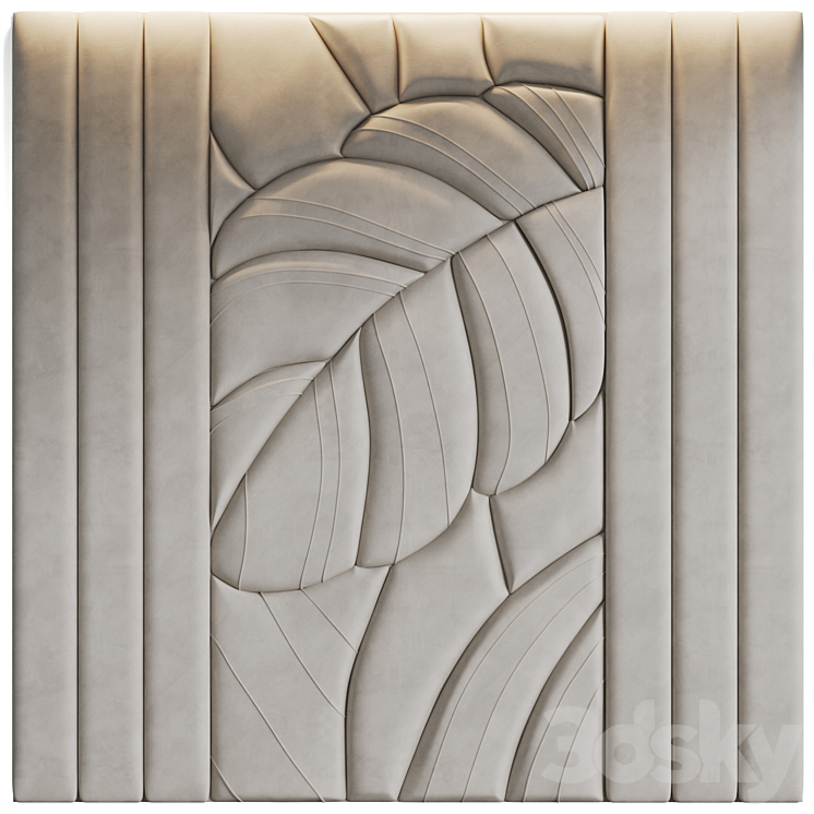 Leaves soft wall panels 3DS Max Model - thumbnail 1